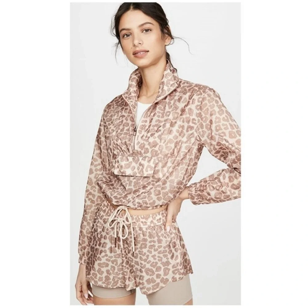 GOOD AMERICAN Leopard Jacket Windbreaker
Rose Gold Pink Brown 2 Pullover Small - Picture 1 of 14